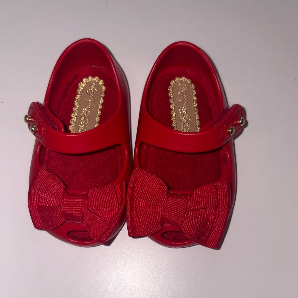 Charming Red Bow Kids Dress Shoes